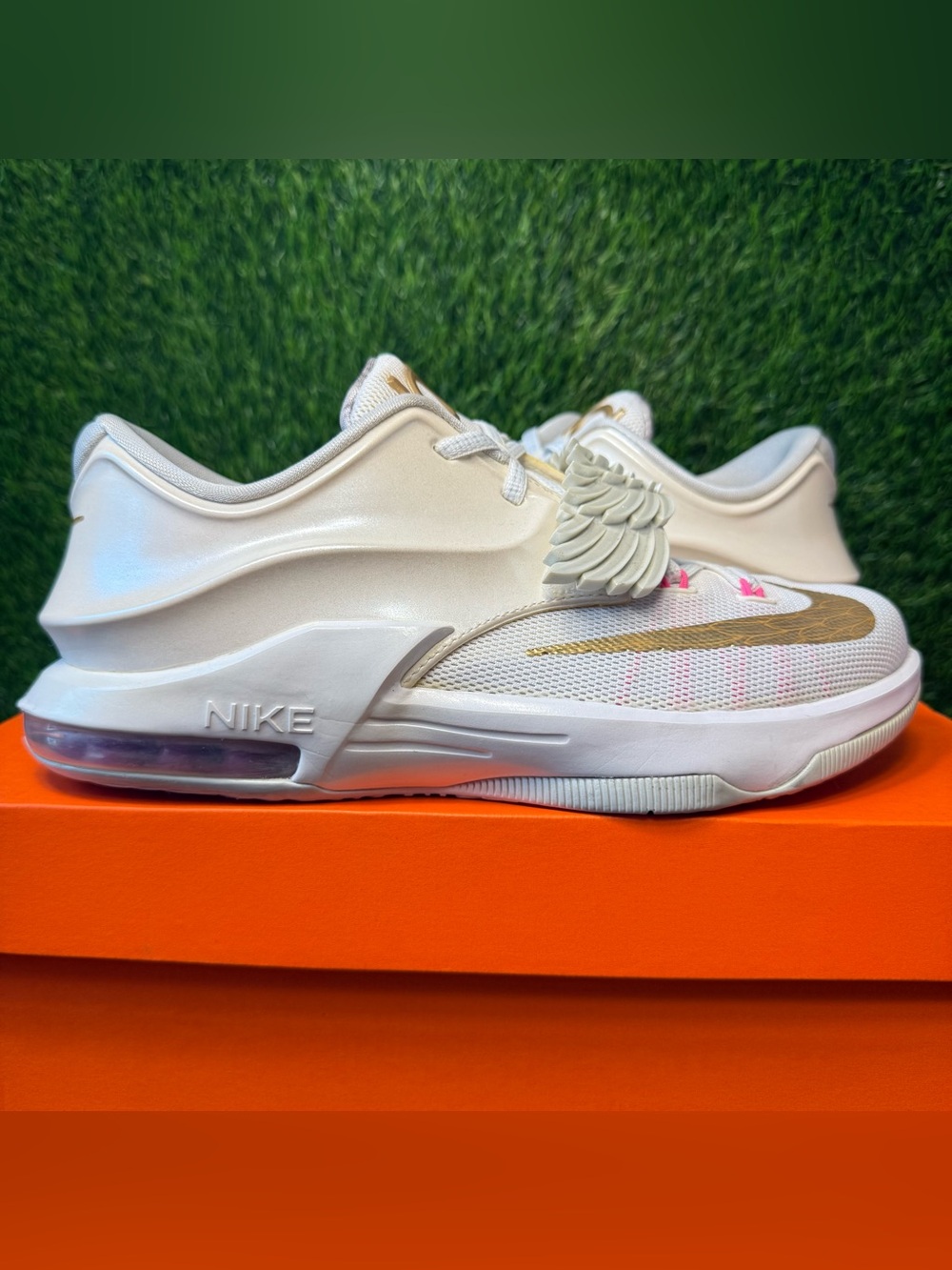 Nike KD 7 VII GS Aunt Pearl White Pink Gold Durant